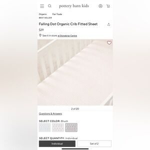Pottery Barn Kids Falling Dot Organic Crib Fitted Sheet